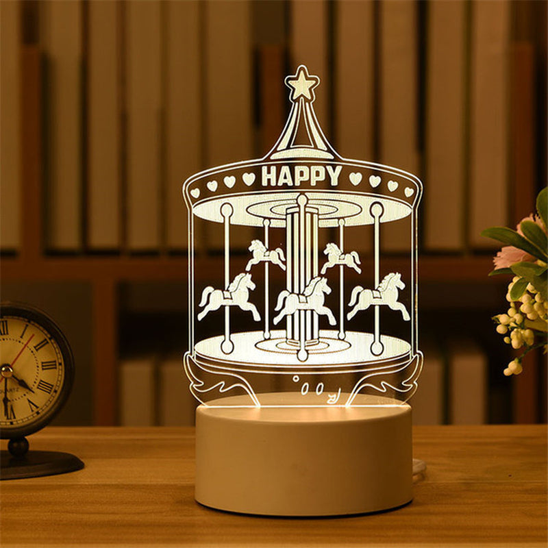 Romantic Love 3D Acrylic Led Lamp for Home Children'S Night Light Table Lamp Birthday Party Decor Valentine'S Day Bedside Lamp